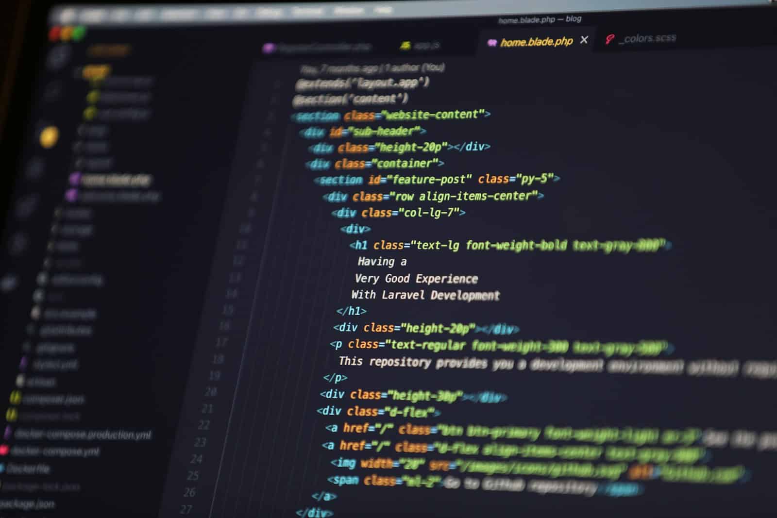 Écran de code d'un site en cours de mise à jour, maintenance WordPress